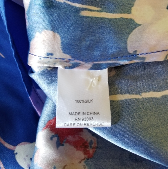 Tyler Böe Silk Floral Cold Shoulder Top Blue Size S Small - Picture 6 of 7